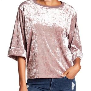 Dark pink velvet/velour top from Nordstrom